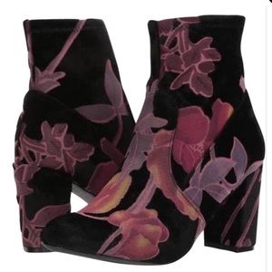 Steve Madden Velvet Floral Boots - Size 6